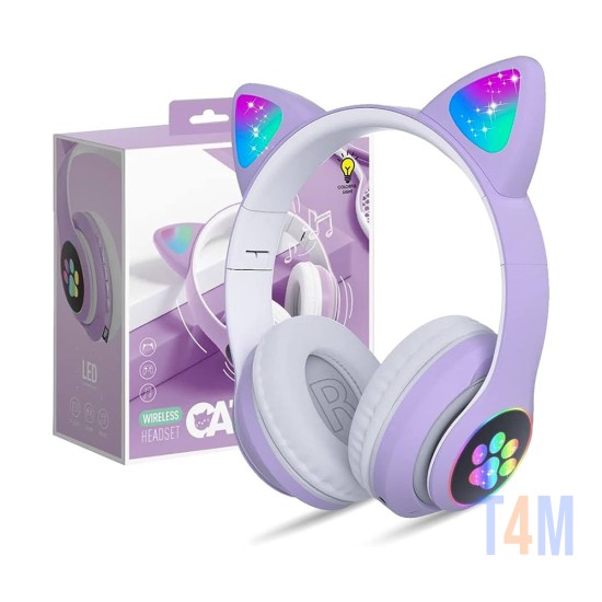 Moxom RGB Cat Wireless Headphones STN-28 Purple